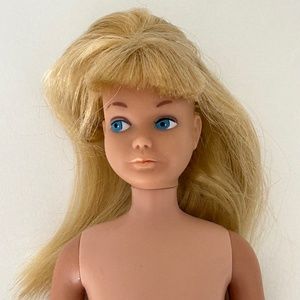 Vintage 60s Barbie Skipper Doll Blonde Straight Leg Made in Japan Nude